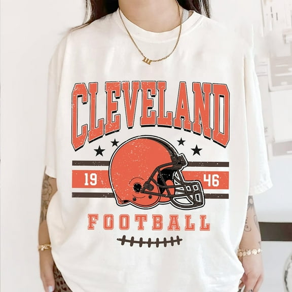 Cleveland Football Vintage Style Fan Tee, Retro Cleveland Football Shirt