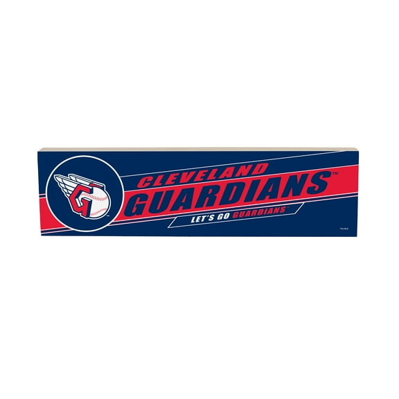 Cleveland Guardians 5" x 18" Shadow Logo Wood Mantle Sign