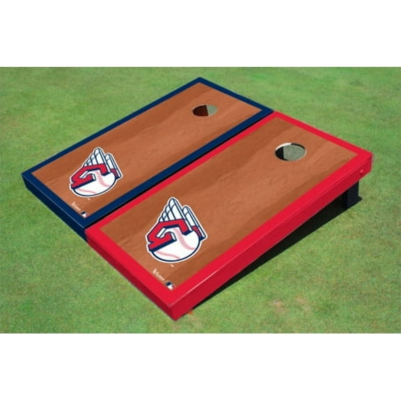 Cleveland Guardians Ball Rosewood Alternating Border Cornhole Boards