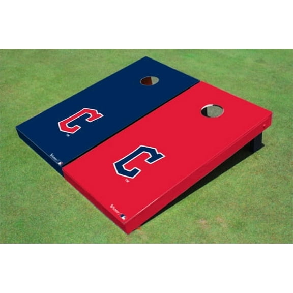 Cleveland Guardians C Alternating Solid Cornhole Boards