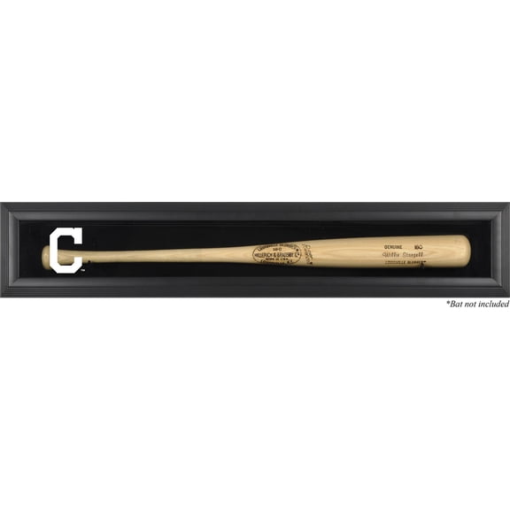 Cleveland Indians Logo Black Framed Single Bat Display Case