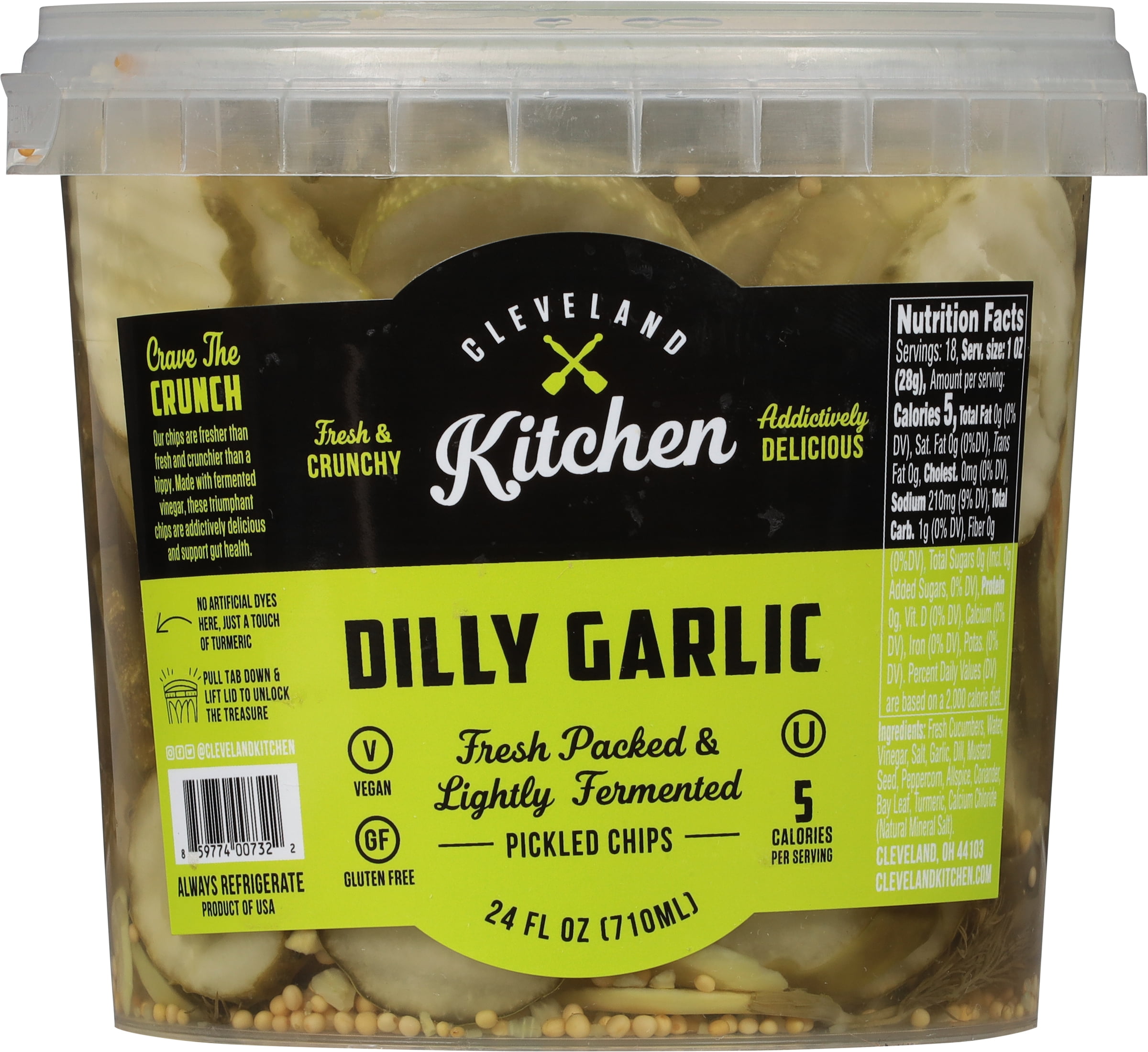 Cleveland Kitchen Pickle Chips Dilly Garlic, 24 fl oz