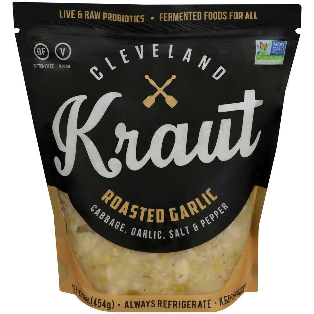 Cleveland Kraut Roasted Garlic Sauerkraut, 16 Ounce -- 6 per Case.