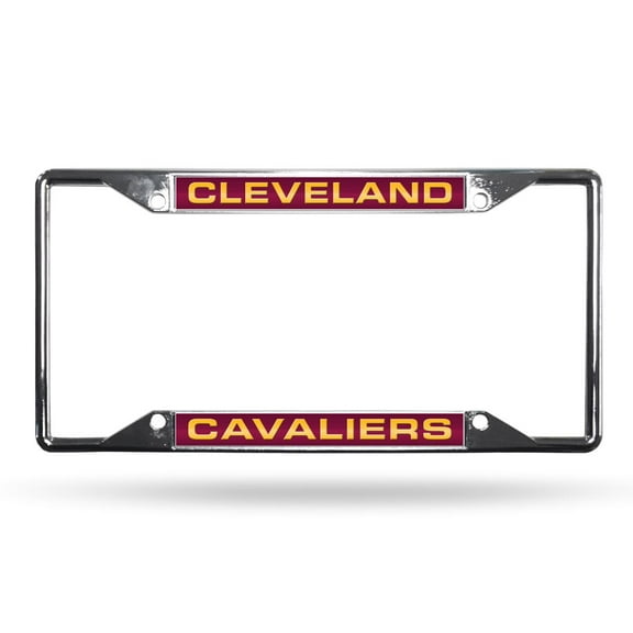 Cleveland Basketball Cavalier's All Corner EZ View Chrome Metal Laser Cut License Plate Frame