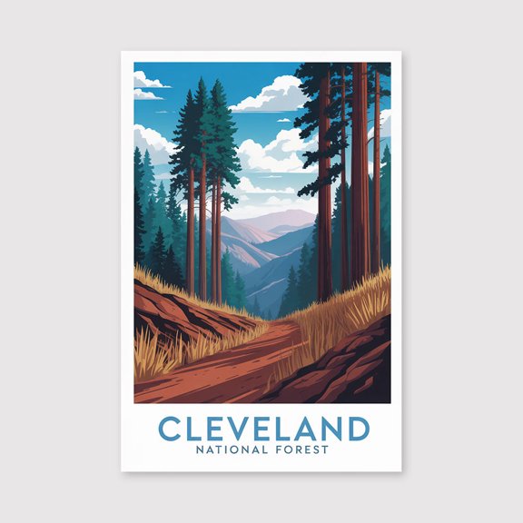 Cleveland National Forest Travel Print Canvas Wall Art, Cleveland National Forest Wall Hanging Home decor Cleveland National Forest Canvas Art, -1WN208