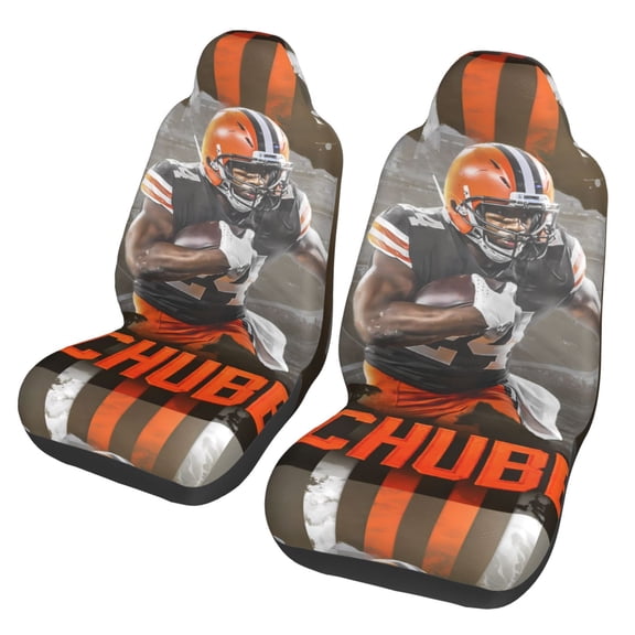 Cleveland New Car Seat Covers 2-Pack, Breathable Polyester Car Seat Covers, Football Team Themed Car Gifts, Comfortable Seat Covers for Most Cars, Vans, Trucks, and SUVs
