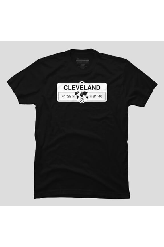 Cleveland Ohio Map GPS Coordinates Graphic T-shirt M2982345, Up to Size 5XL