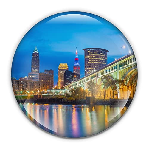 Cleveland Ohio Paperweight in Gift Box, 3 Inch Crystal Dome, Perfect for House Warming Gift