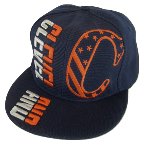 Cleveland Raised Text Adjustable Snapback Baseball Cap (Navy)
