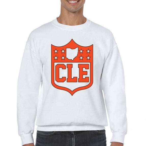 Cleveland Shield Crewneck Sweatshirt Game Night Fantasy Football Fan Lake Erie