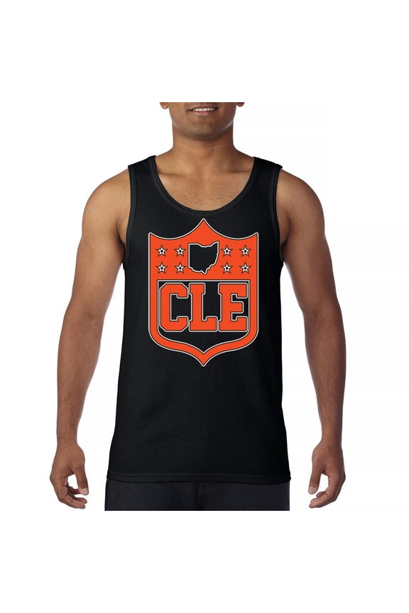 Cleveland Shield Men's Tank Top Game Night Fantasy Football Fan Lake Erie