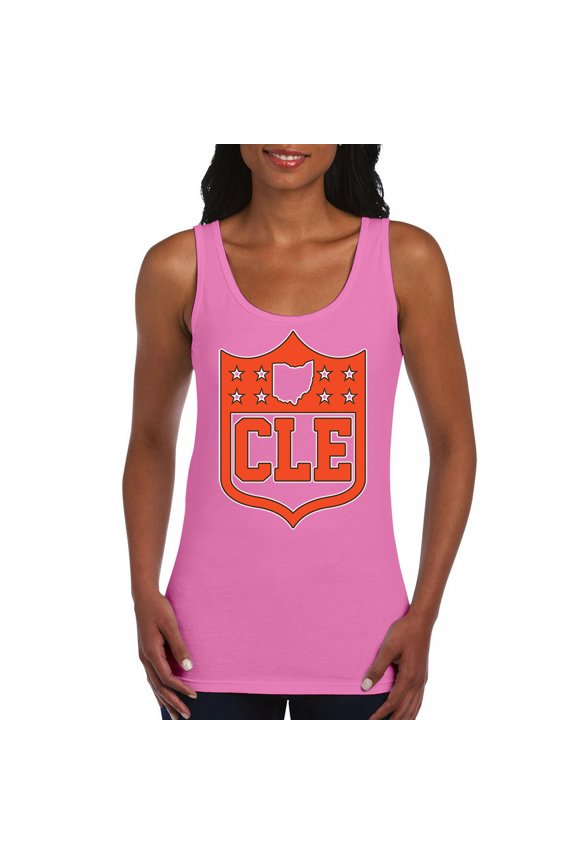 Cleveland Shield Women's Tank Top Game Night Fantasy Football Fan Lake Erie
