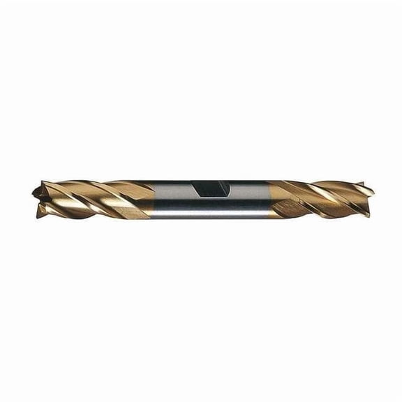 4-Flute HSS Center Cutting Square Double End Mill  HD-4C-TN TiN 1/2x1/2x1x4-1/8