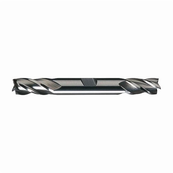 4-Flute HSS Center Cutting Square Double End Mill HD-4C Bright 7/32"x3/8"x21/64"