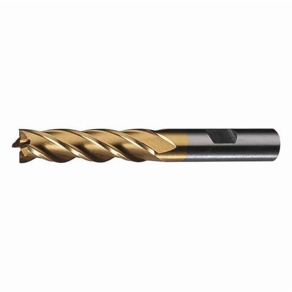 4-Flute HSS Center Cutting Square Single End MIll  HG-4C-TN TiN 11/16x5/8x1-5/8x3-3/4