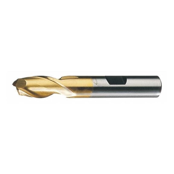 2-Flute HSS Square Single End Mill Cleveland HG-2-TN TiN 3/8"x3/8"x9/16"x2-1/2"