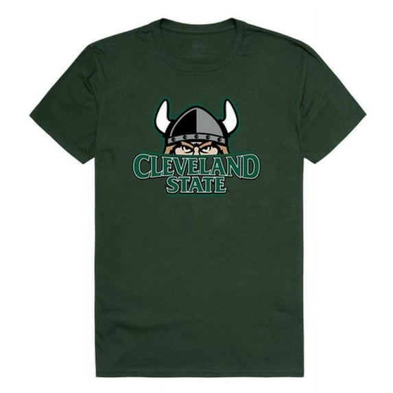 Cleveland State University Men The Freshman T-Shirt, Forest White - Extra Large