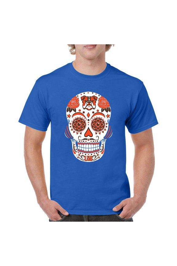 Cleveland Sugar Skull T-shirt Game Night CLE Fantasy Football Fan Men's Tee