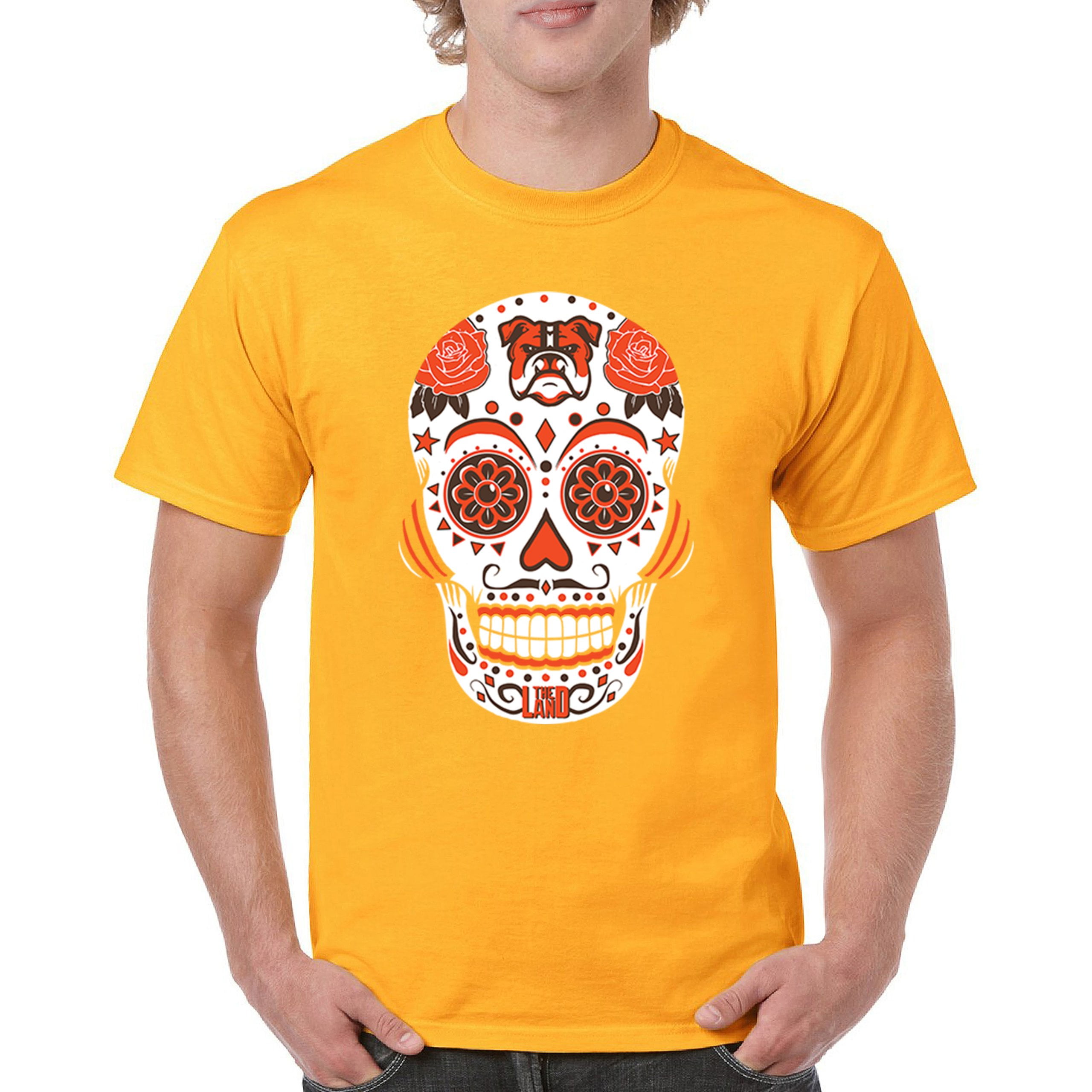 Cleveland Sugar Skull T-shirt Game Night CLE Fantasy Football Fan Men's ...