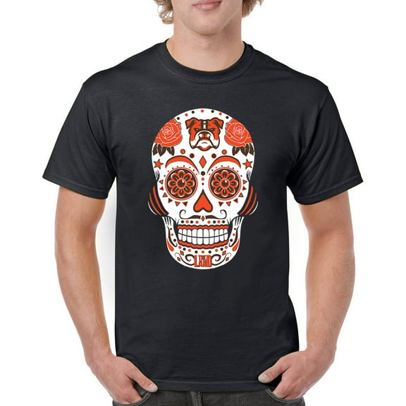 Cleveland Sugar Skull T-shirt Game Night CLE Fantasy Football Fan Men's Tee