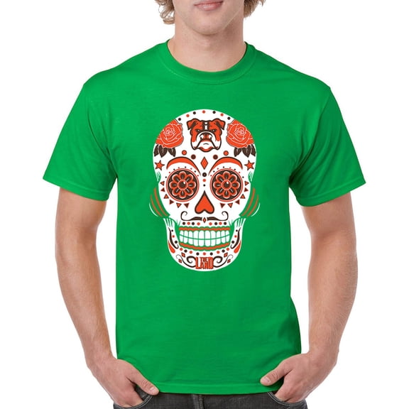 Cleveland Sugar Skull T-shirt Game Night CLE Fantasy Football Fan Men's Tee