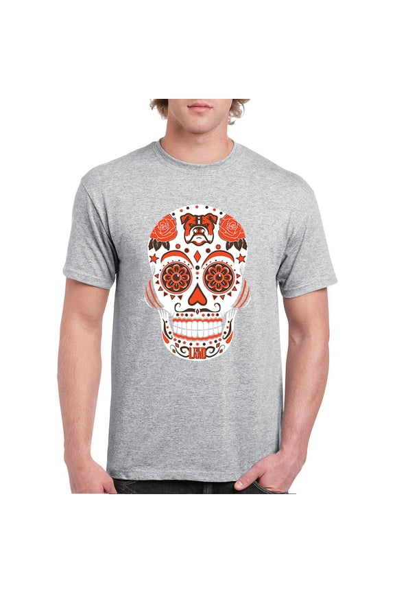 Cleveland Sugar Skull T-shirt Game Night CLE Fantasy Football Fan Men's Tee