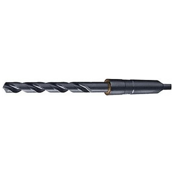 Cleveland 2411 High Speed Steel Undersized Taper Shank Drill Bit, Black Oxide, #1 Morse Taper Shank, 135 Degree Split Point, 1/2" Dia. x 7 3/4" Lg (Pack of 1) 1/2 in