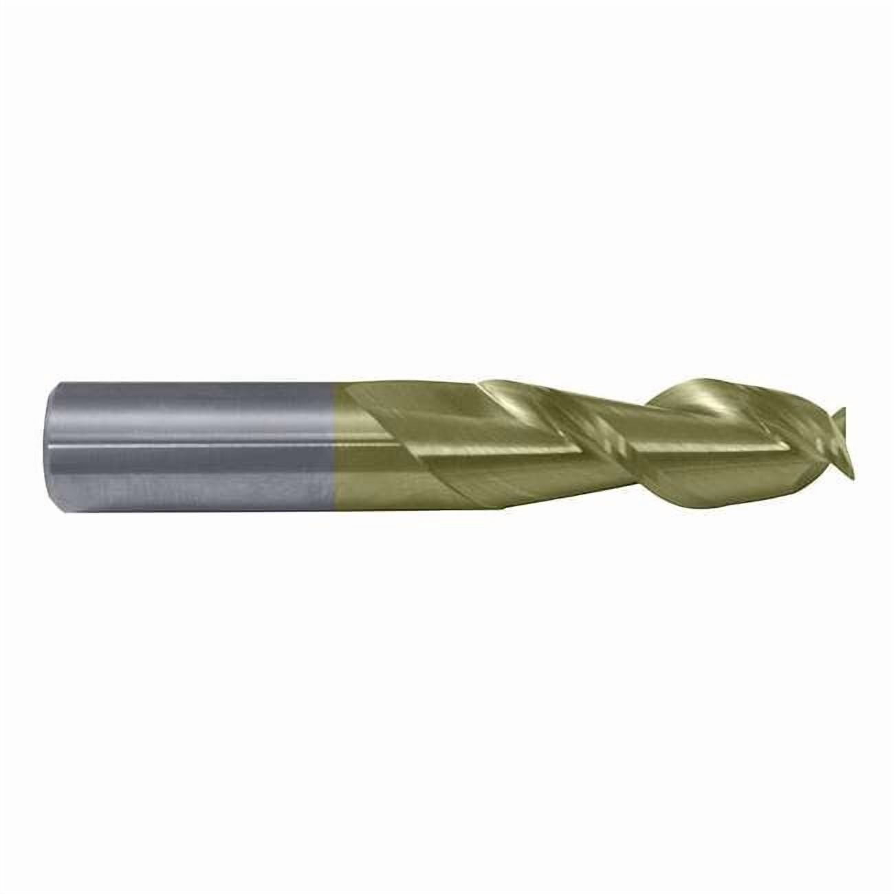 2-Flute Carbide Square Single-End High-Perf End Mill for Alum CTD CEM-AM2-ZN ZrN 1/4x1/4x1-1/4x3