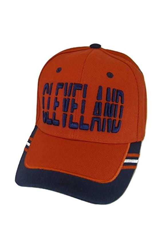 Cleveland Window Shade Font Men's Adjustable Baseball Cap (Red/Navy)