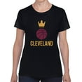 thumbnail image 1 of Cleveland basketball King Women Black T-Shirt, Female Large, 1 of 4