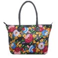 thumbnail image 1 of Clever Carriage Genuine Butter Leather Shopper Tote Handbag ~ Rose Garden $380, 1 of 6