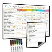 Clever Clean Magnetic Dry Erase Chore Chart Board with 6 Extra Fine Point Markers, 2 Count Chore Chart & Notes Board