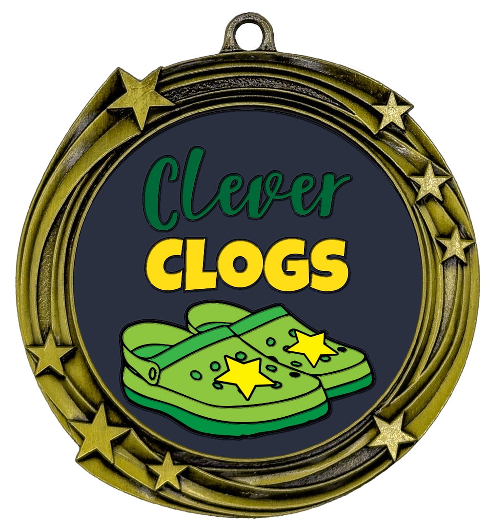 Clever Clogs Novelty Stars Design Medal Funny Coworker or Family Award High Relief Quality
