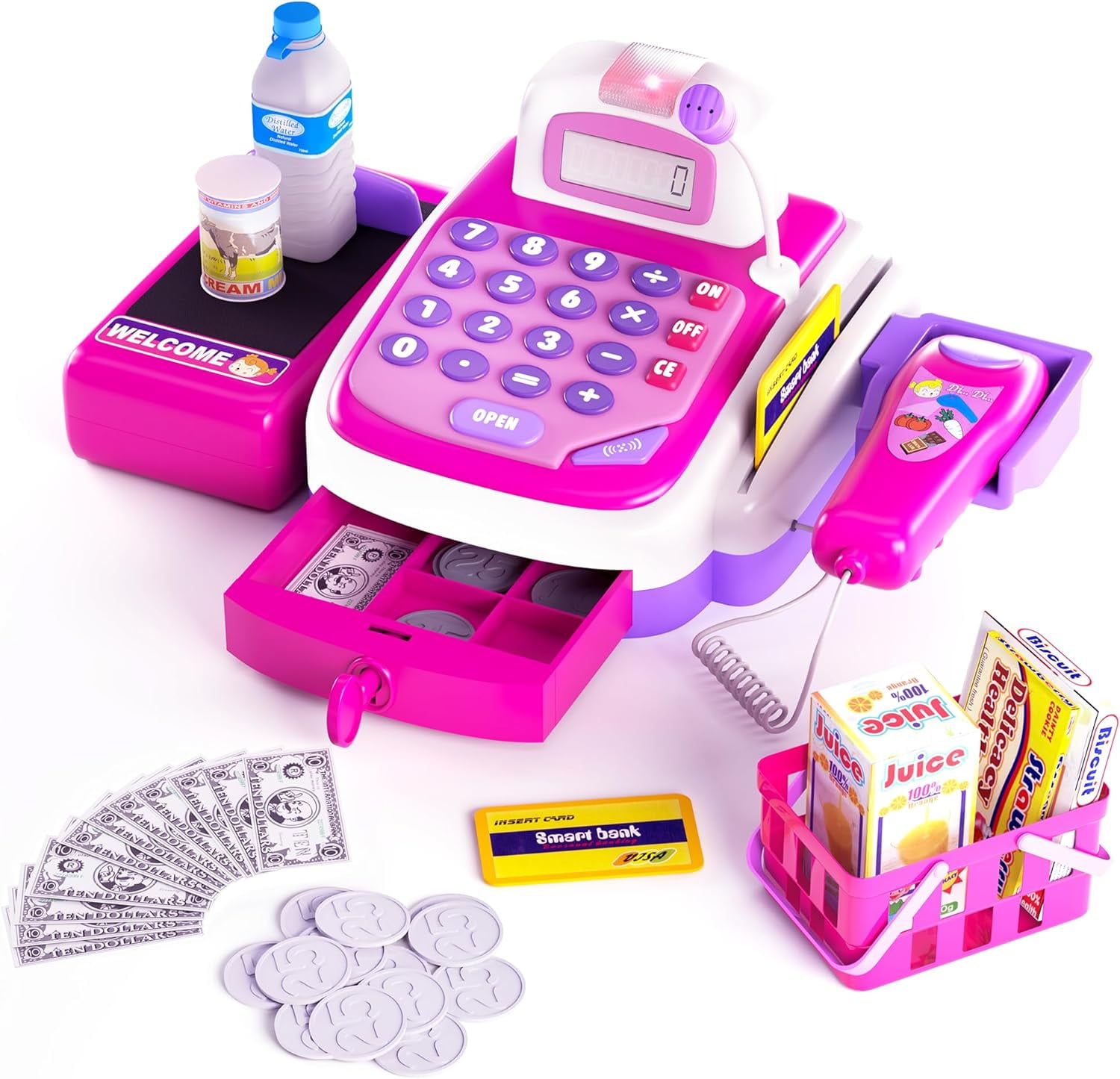 Clever Clovers Cashier Toy Cash Register Playset | Pretend Play Set for ...