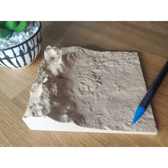 Clever Contraption 3D Topography Model of Jezero Crater Delta – NASA Perseverance Rover Landing Site, Mars Copper Color