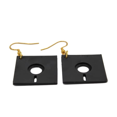 Clever Contraption 5.25" Floppy Diskette Earrings – Retro Tech Jewelry for All Ages