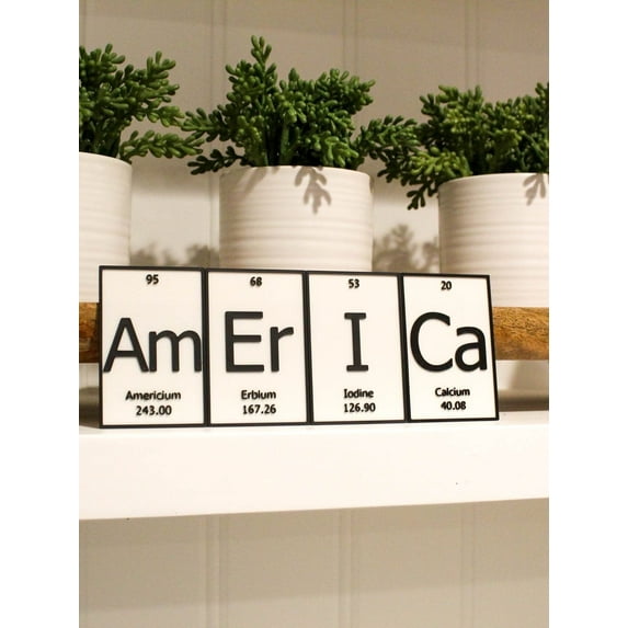 Clever Contraption American | Periodic Table of Elements Wall, Desk or Shelf Sign – Custom Color