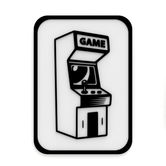 Arcade Sign | Retro Game Console Wall Decor | Black & White