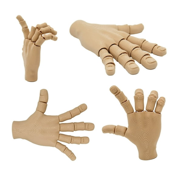 Clever Contraption Fidget Hand Keychain – Flexible 3D Printed PLA, Small Size