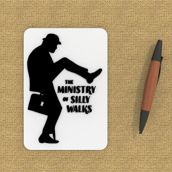 Clever Contraption Funny Sign | Ministry of Silly Walks (Black & White)