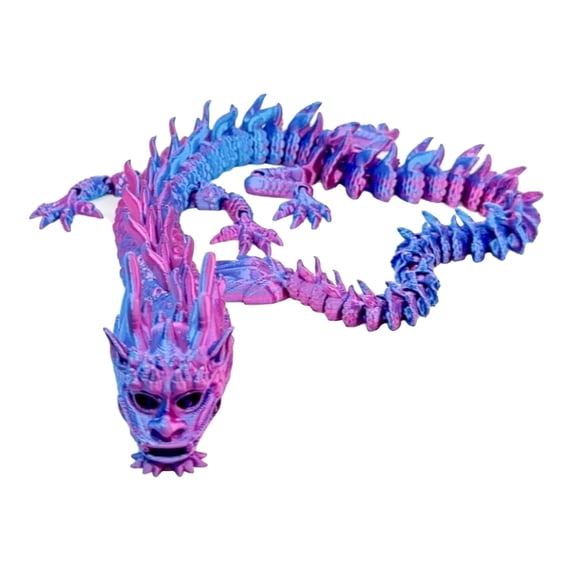 Clever Contraption Jumbo Articulating Dragon Fidget – 3D Printed Stress Relief Companion for All Ages