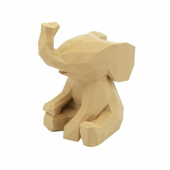Clever Contraption Baby Elephant Figurine – Low Poly Animal Statue, PLA Plastic Home Decor