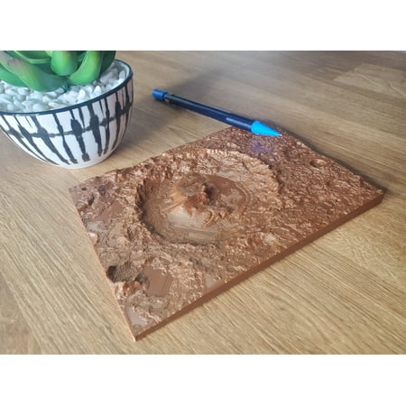 Clever Contraption Mars 3D Model – Gale Crater, Curiosity Rover Landing Site | Copper Color