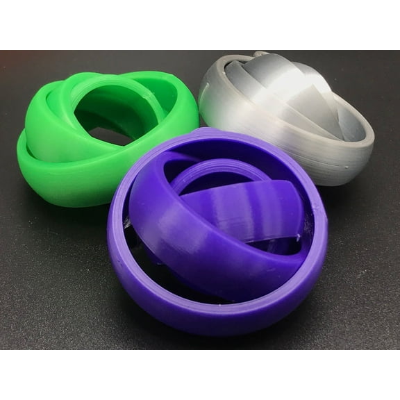 Clever Contraption Mini Gyro Fidget Keychains | Set of 3 Portable Spinners for Kids & Adults