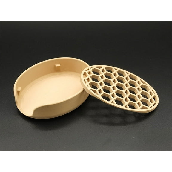 Clever Contraption Minimalist Soap Dish with Removable Mesh Top and Moisture Catch Basin – Tray Style