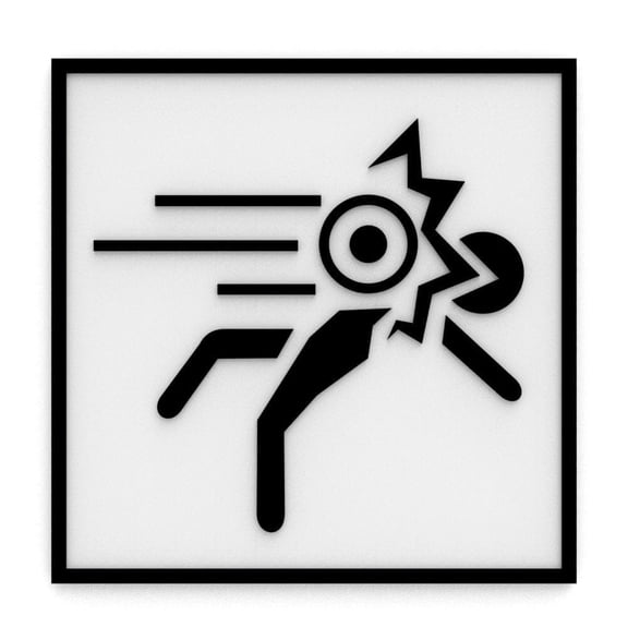 Clever Contraption | Portal Sign Ball Head | Durable Wall Decor (White, Black)