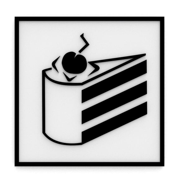 Clever Contraption | Portal Sign - Cake | Durable Wall Decor (Black)