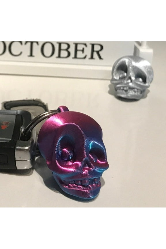 Clever Contraption Small Skull Keychain – Gothic Accessory for Bags, Backpacks, or Keys