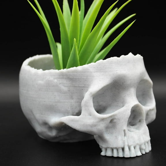 Clever Contraption Small Skull Succulent Planter – Realistic 3D Printed Vase