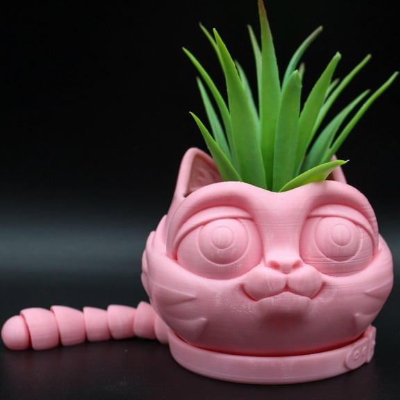 Clever Contraption Small Whimsical Cat Succulent Planter Pot – 2-Piece Set for Indoor Plants
